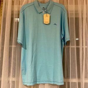 Tommy Bahama polo shirt. XL Light blue color. New with a tag.